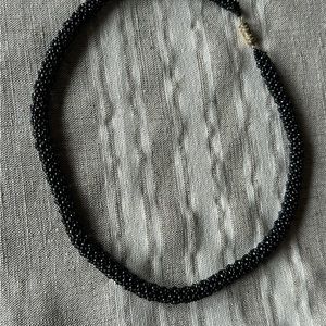 Hand beaded black necklace